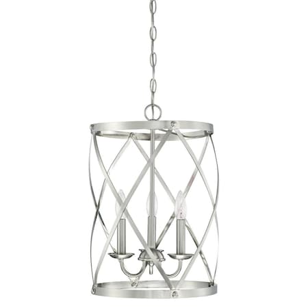 Westinghouse Chandelier 40W 3-Light Isadora, Brushed Nickel Lattice Weave Cage 6303800